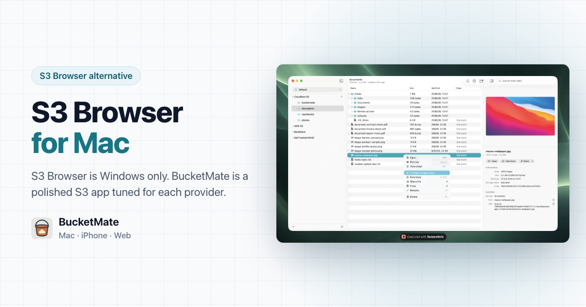 S3 Browser vs BucketMate