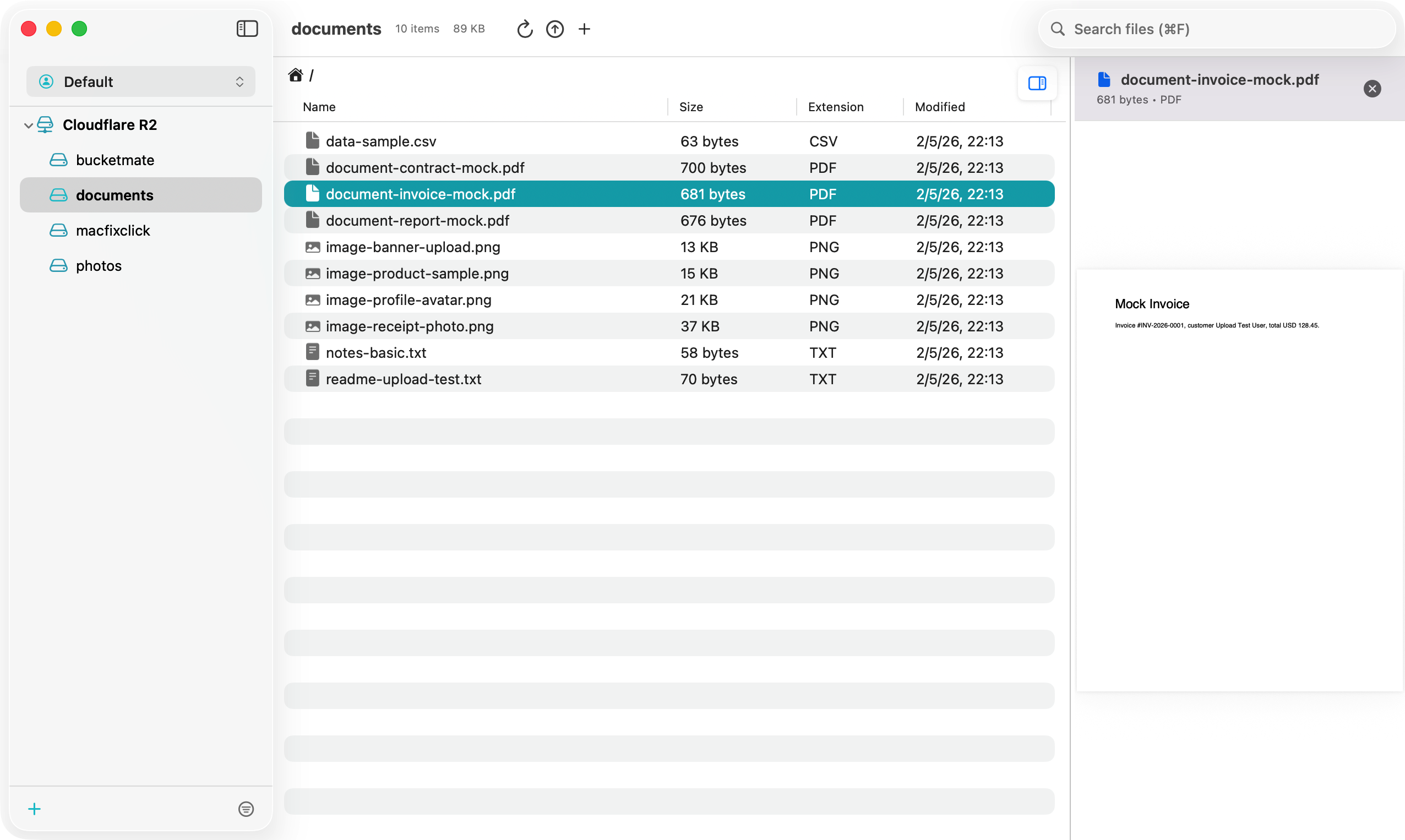 BucketMate app interface showing file management across multiple cloud storage providers